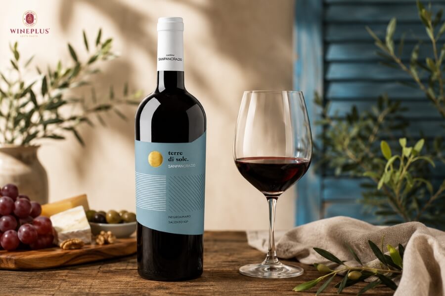 TOP 16+ chai rượu vang đỏ ngon hàng đầu & cách chọn đúng chuẩn 1 terre-di-sole-negroamaro